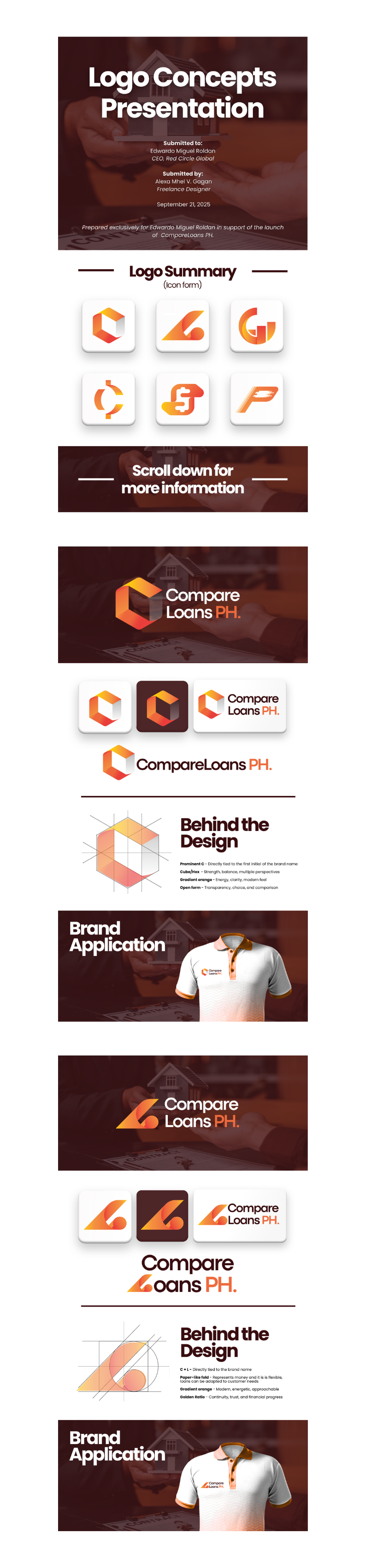 CompareLoans.PH logo and brand design concepts